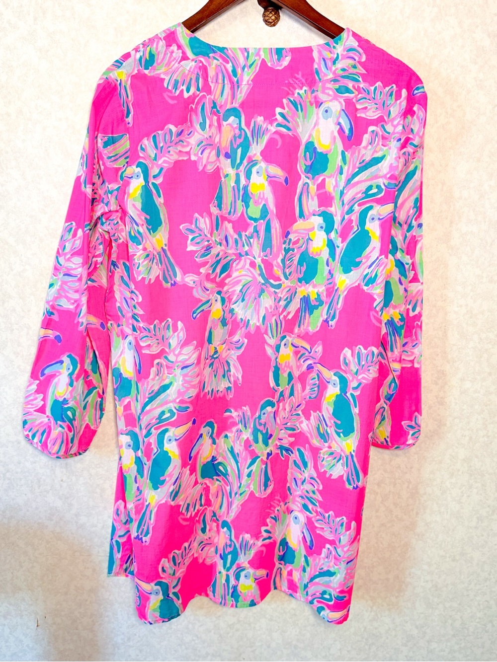 Lilly Pulitzer Pink Dragonfruit Toucan Can Tunic Tropical Print Preppy Coastal - Picture 5 of 11